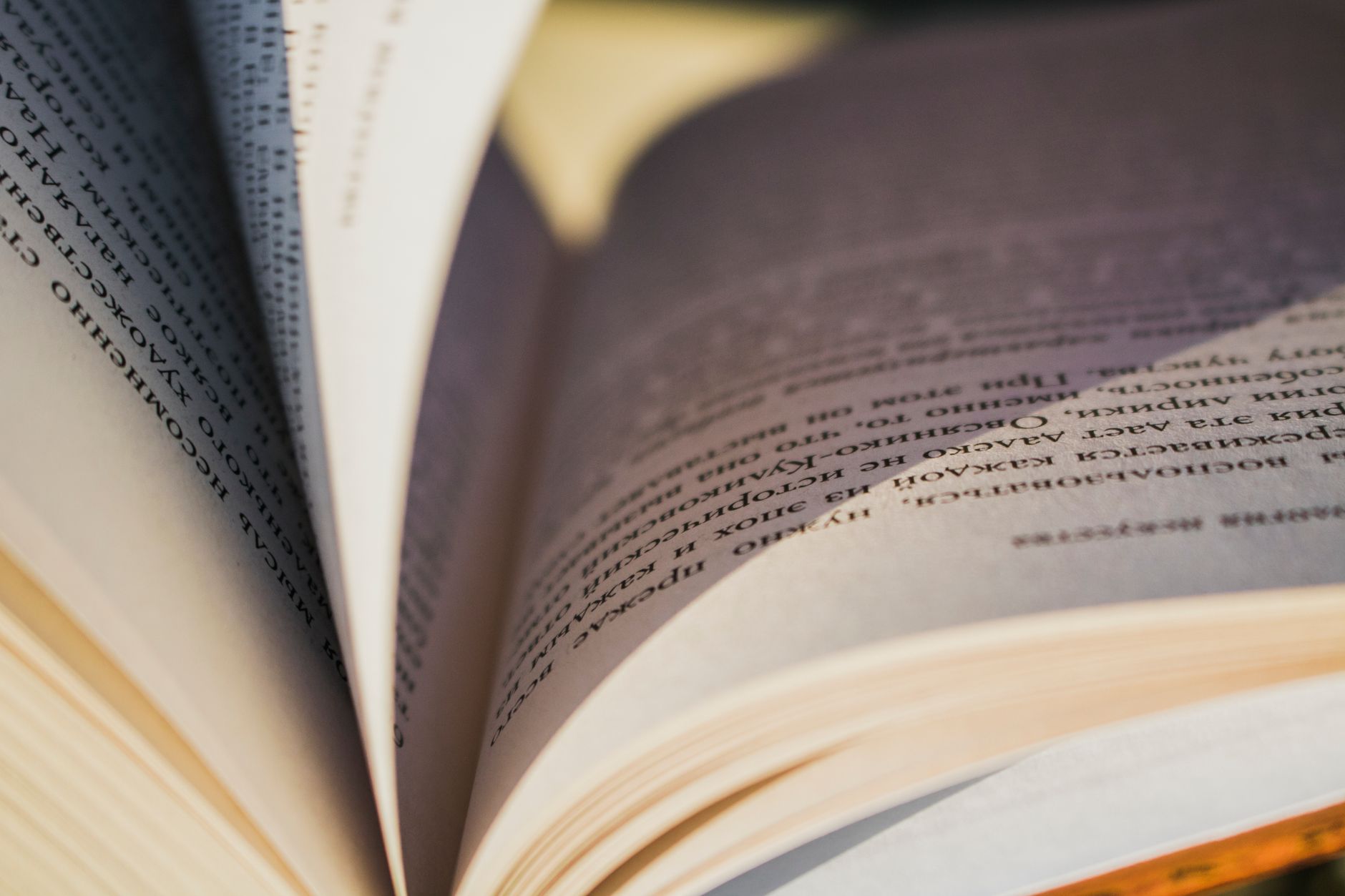 Открытая книга крупным планом